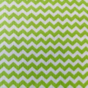 Fabric 1 Yard X 44” Chevron Green White Sewing Quilting Apparel Cotton #1B51